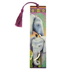 Vintage 90s African Elephant baby Bookmark Endangered Animals 1991 Artworks JA04